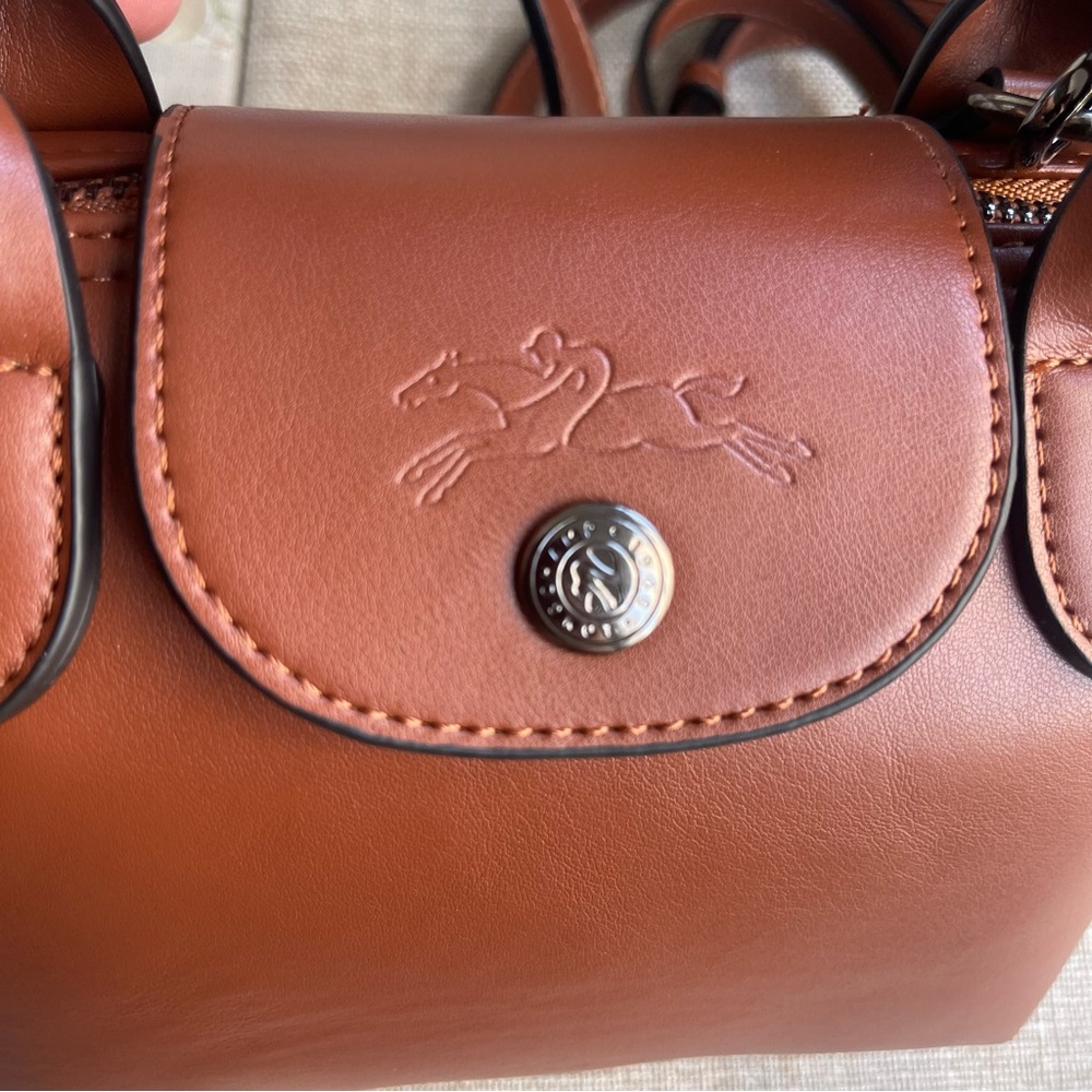 Longchamp Brown Leather Bag with Top Handles - Picture 5 of 11
